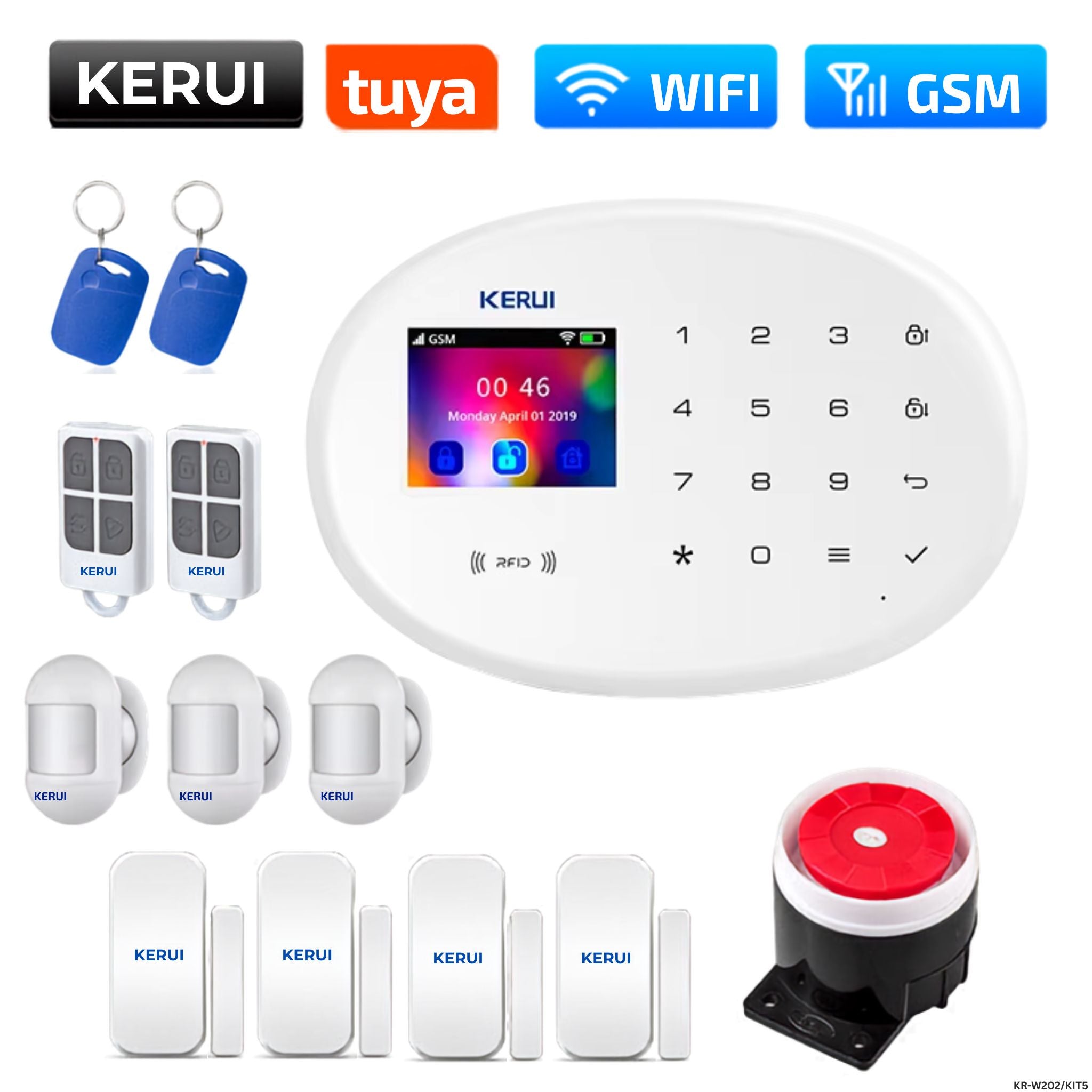 Panel de alarma WiFi KERUI KR-W202 pantalla táctil 