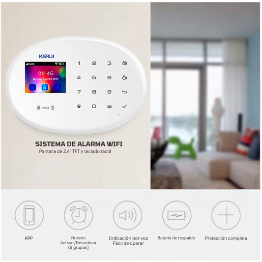 Panel de alarma WiFi KR-W202 pantalla táctil 