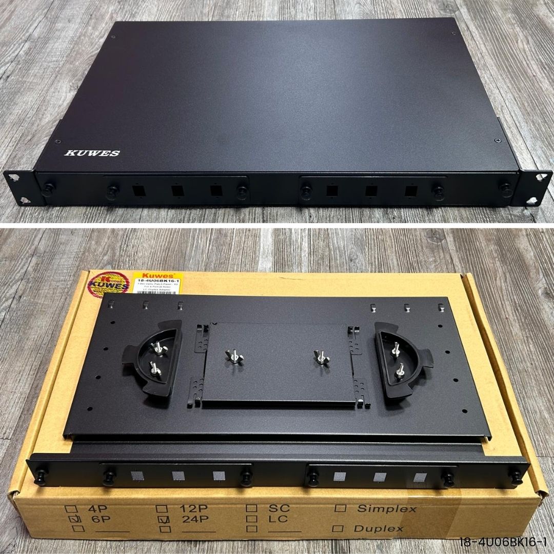 Panel de fibra óptica 1U 6 puertos LC Dúplex vacío 18-4U06BK16-1 para rack 