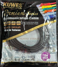 Patch Cord CAT6A S/FTP negro de 10M Kuwes SF6A-10M-BK