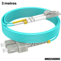 Patch Cord Fibra Óptica OM3 LC-SC Dúplex 3m