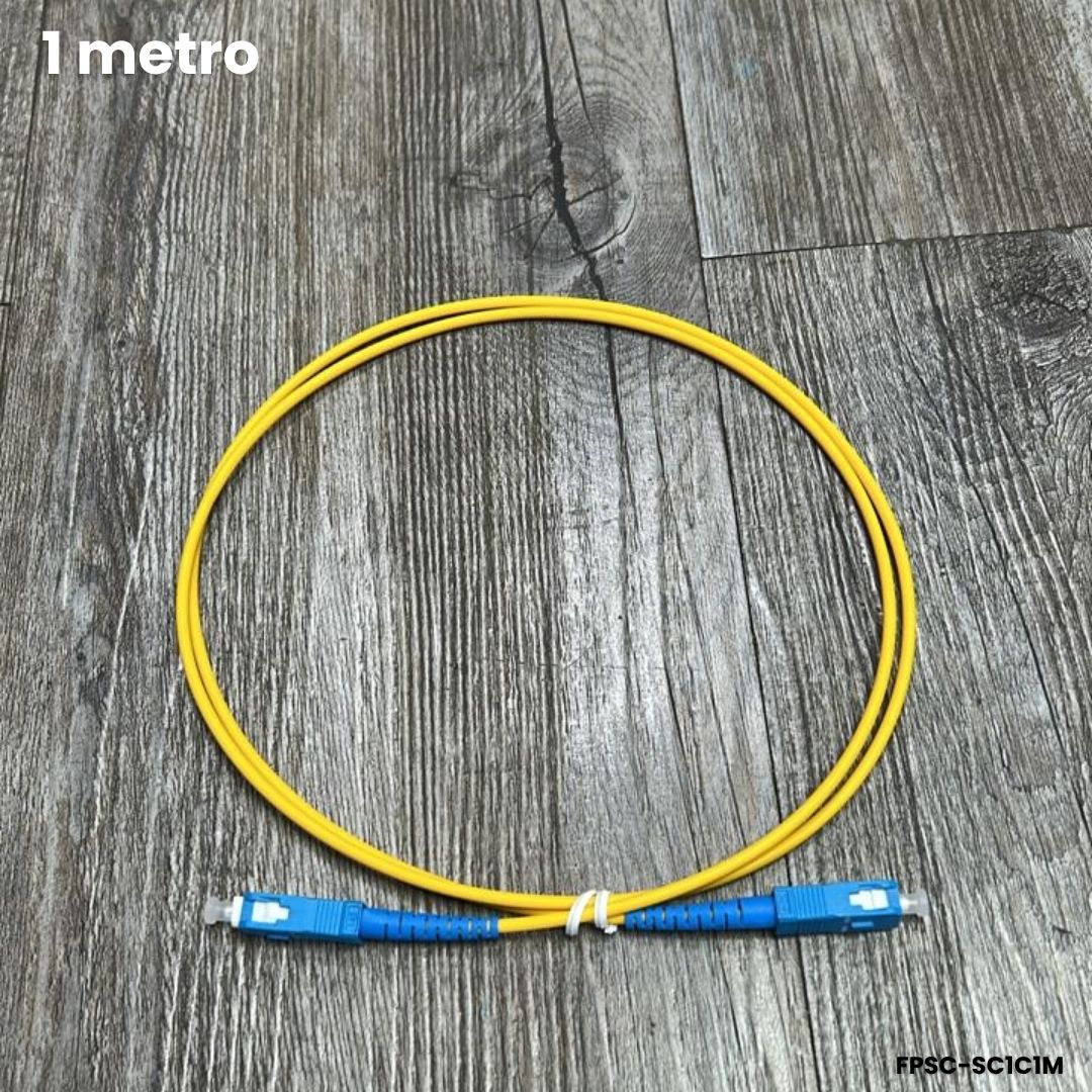 Patch cord SC UPC monomodo 1m G652D 3.0mm LSZH amarillo fibra óptica