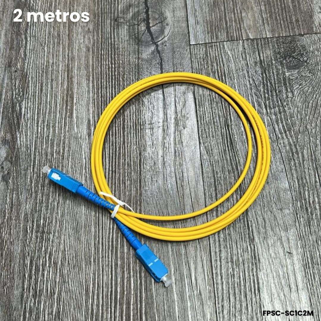 Patch cord SC UPC monomodo 2m G652D 3.0mm LSZH amarillo fibra óptica