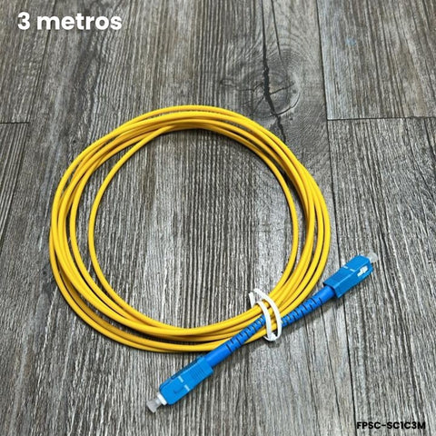 Patch cord SC UPC monomodo 3m G652D 3.0mm LSZH amarillo fibra óptica