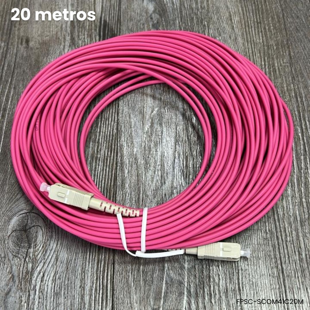 Patch cord SC UPC simplex OM4 3.0mm LSZH 20M fibra óptica multimodo Panamá 
