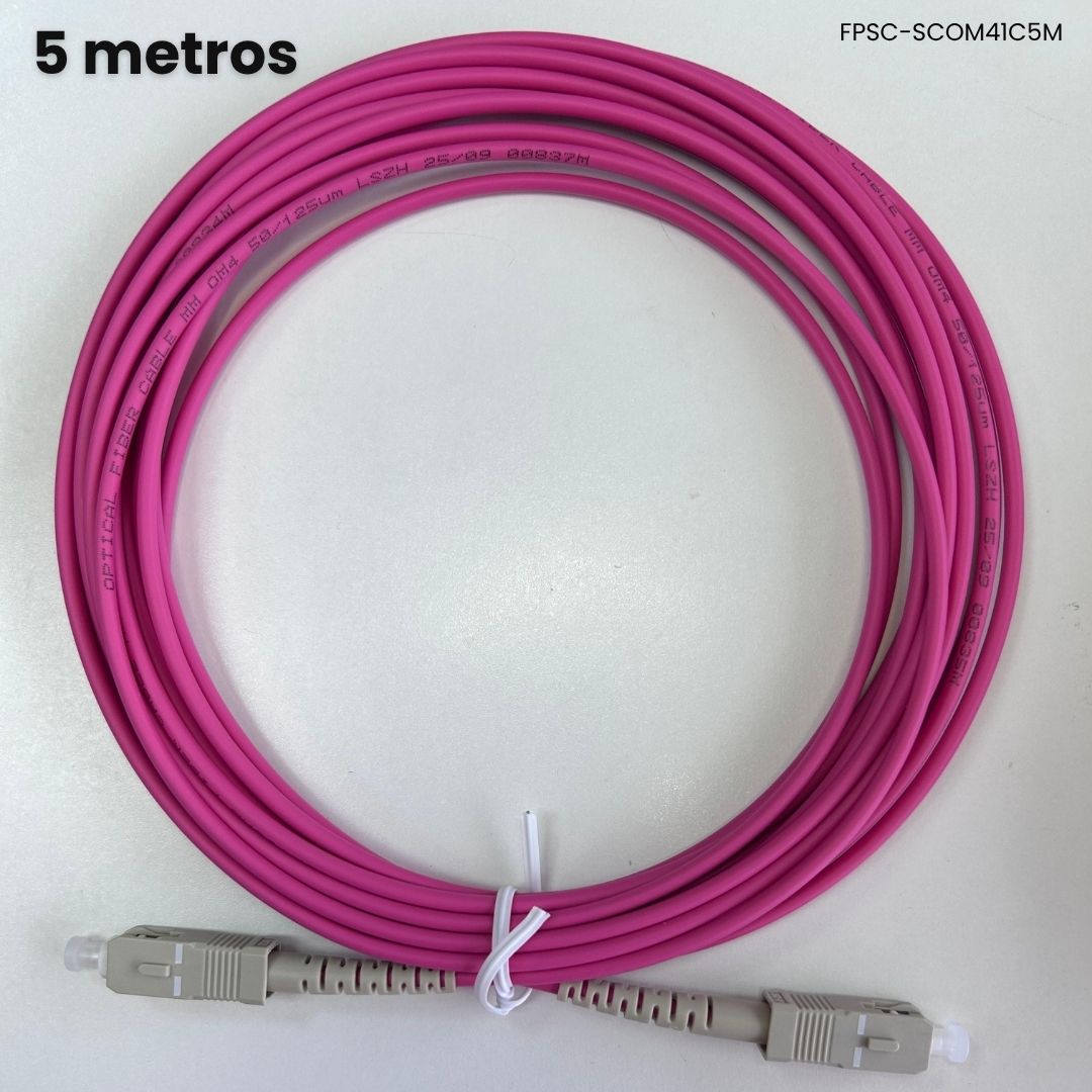 Patch cord SC UPC simplex OM4 3.0mm LSZH 5M fibra óptica multimodo Panamá 