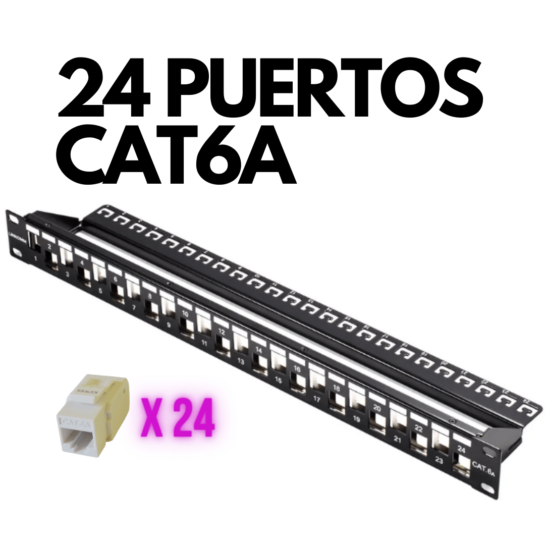 Patch panel CAT6A de 24 puertos Kuwes KSNT-24ABL-C6A - LA CASA DEL TELEFONO