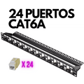 Patch panel CAT6A de 24 puertos Kuwes KSNT-24ABL-C6A