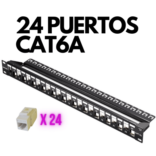 Patch panel CAT6A de 24 puertos Kuwes KSNT-24ABL-C6A - LA CASA DEL TELEFONO
