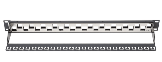 Patch panel vacío 24 puertos para redes CAT6A UTP STP Kuwes KSNTF24-C6A-B-BK - LA CASA DEL TELEFONO