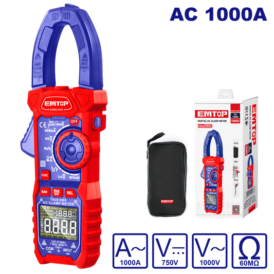 Pinza amperimétrica digital AC 1000A de doble impedancia - LA CASA DEL TELEFONO