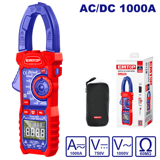 Pinza amperimétrica digital AC/DC 1000A de doble impedancia - LA CASA DEL TELEFONO