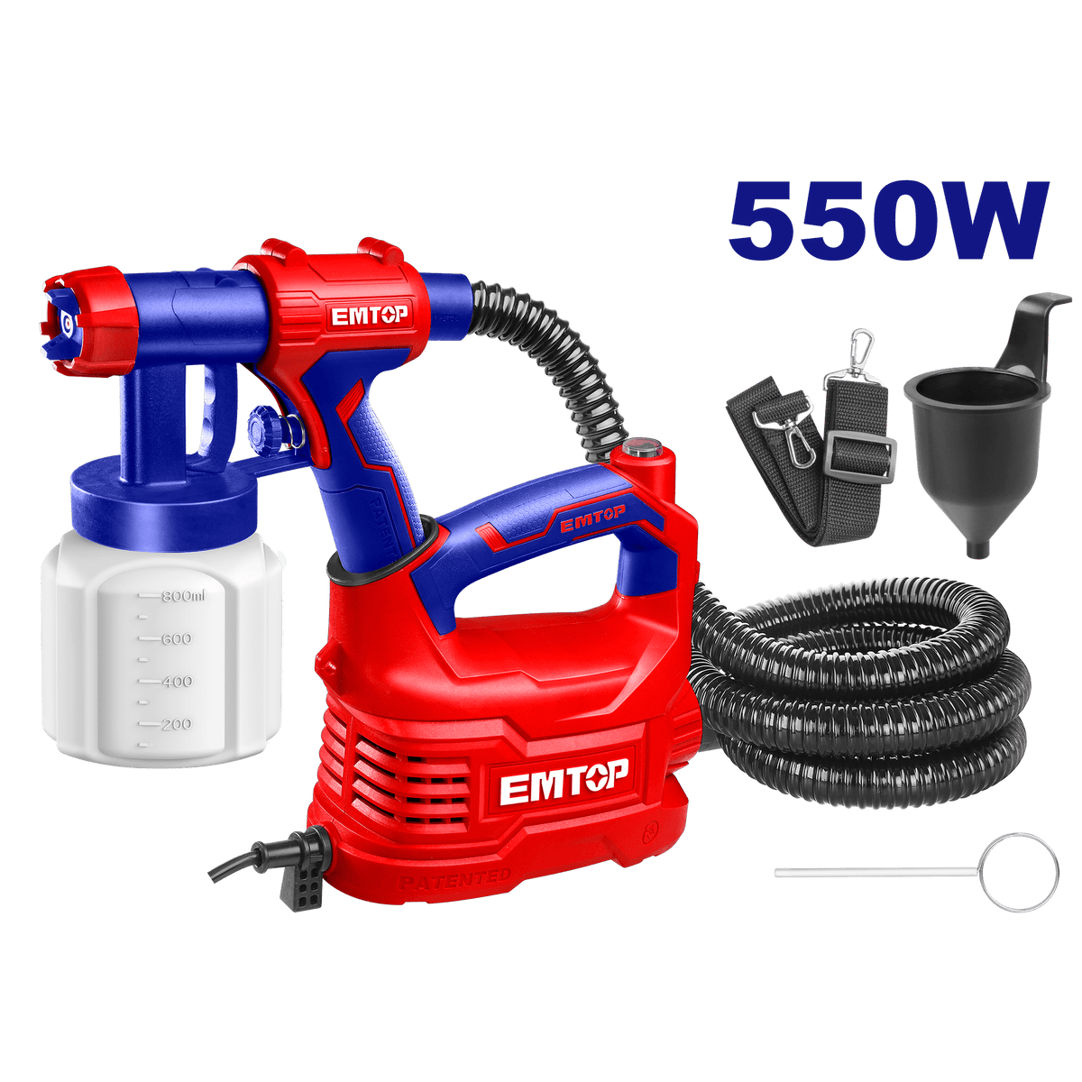 Pistola de pintar HVLP eléctrica INDUSTRIAL 550W Emtop ULSGN50001 - LA CASA DEL TELEFONO