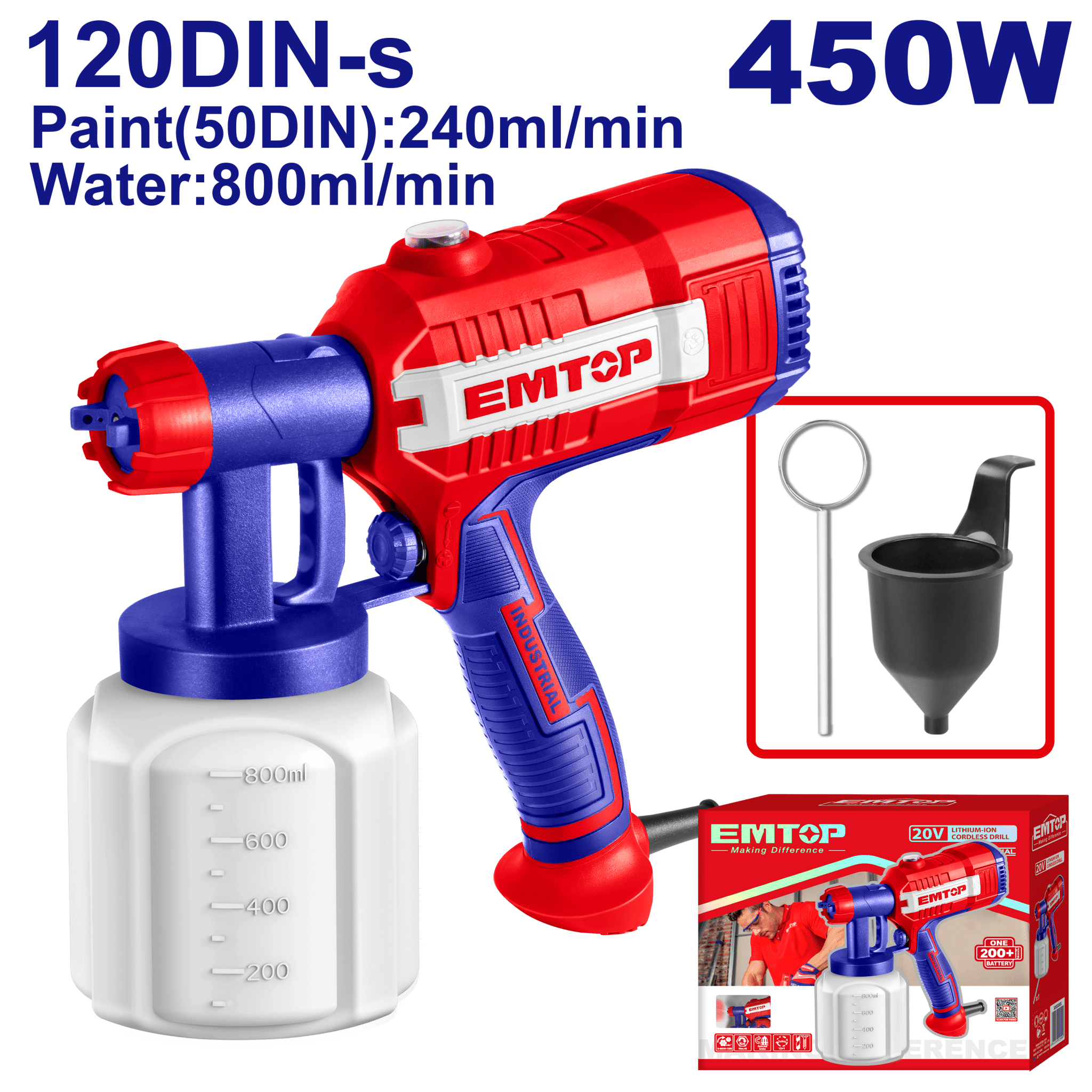 Pistola para pintar de 450W EMTOP ULSGN35001 - LA CASA DEL TELEFONO