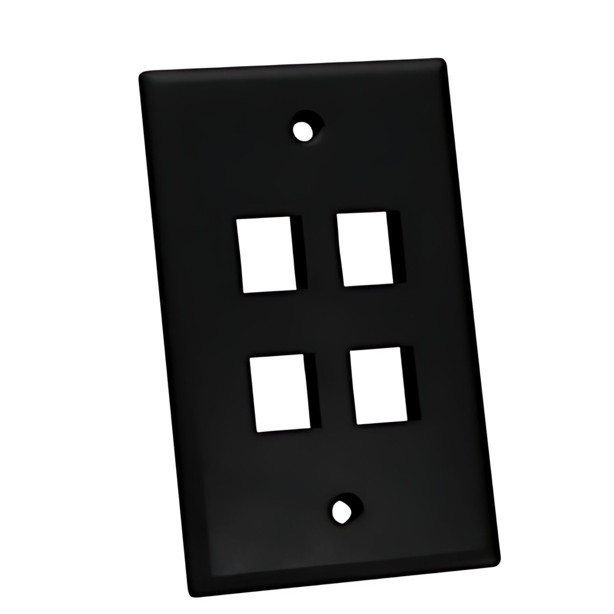 placa keystone 4 puertos negra quest nfp-1041 faceplate red rj45 panama