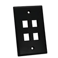 Tapa Keystone de pared 4 Puertos Negra – Quest NFP-1041