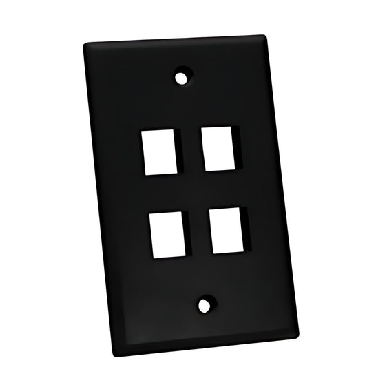 placa keystone 4 puertos negra quest nfp-1041 faceplate red rj45 panama