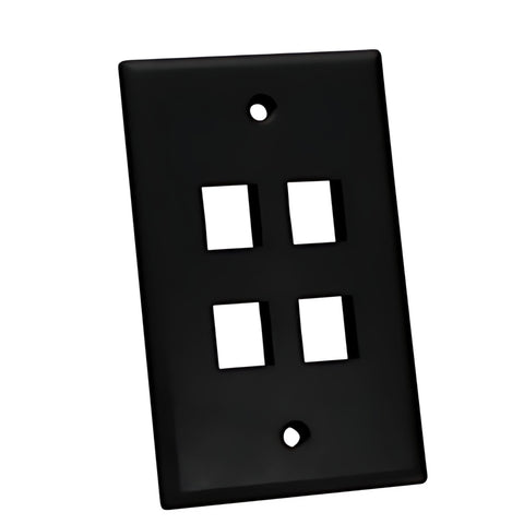 placa keystone 4 puertos negra quest nfp-1041 faceplate red rj45 panama
