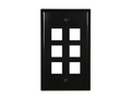 Tapa Keystone de pared 6 puertos negra – Quest NFP-1061