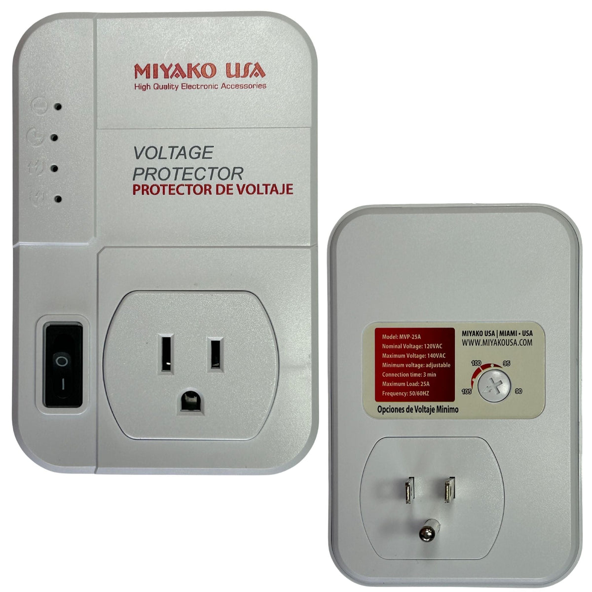 Protector de voltaje 25A para nevera, congelador y Aire acondicionado – Miyako MVP-25A - LA CASA DEL TELEFONO