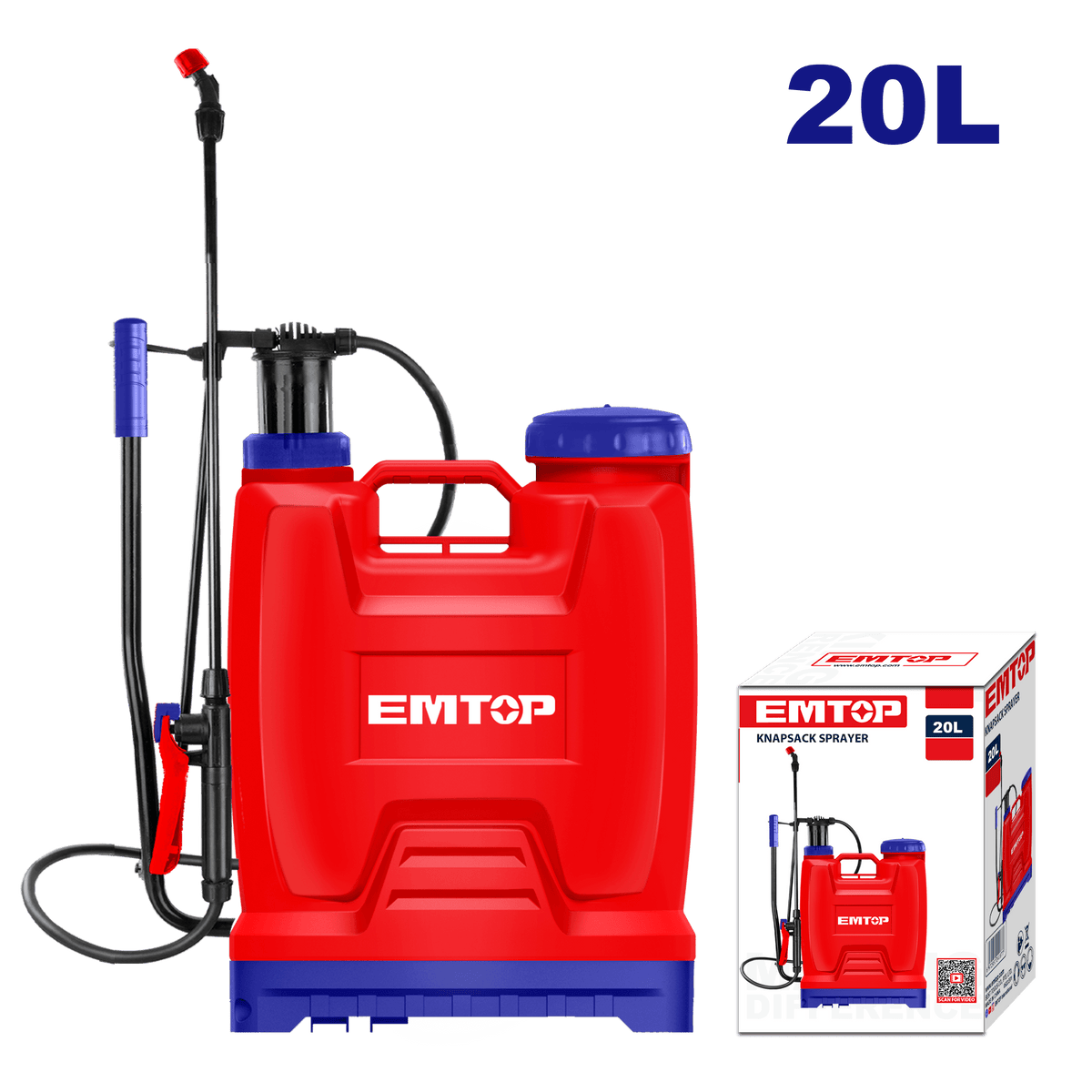 Pulverizador de mochila 20L Emtop ESPP42002 - LA CASA DEL TELEFONO