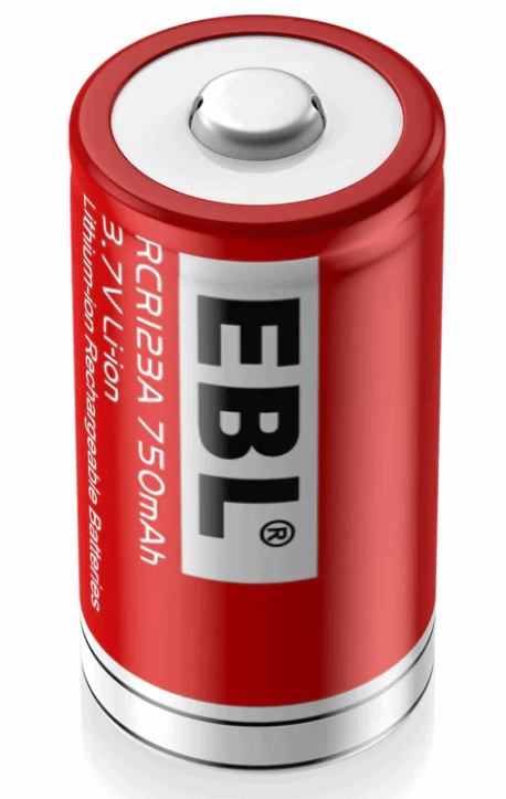 Batería li-ion recargable de 3.7V 750mAh – EBL RCR123A