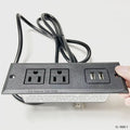 Regleta Empotrable Mesa 2 Tomas 2 USB 125V 1500W Negro YL-988-1