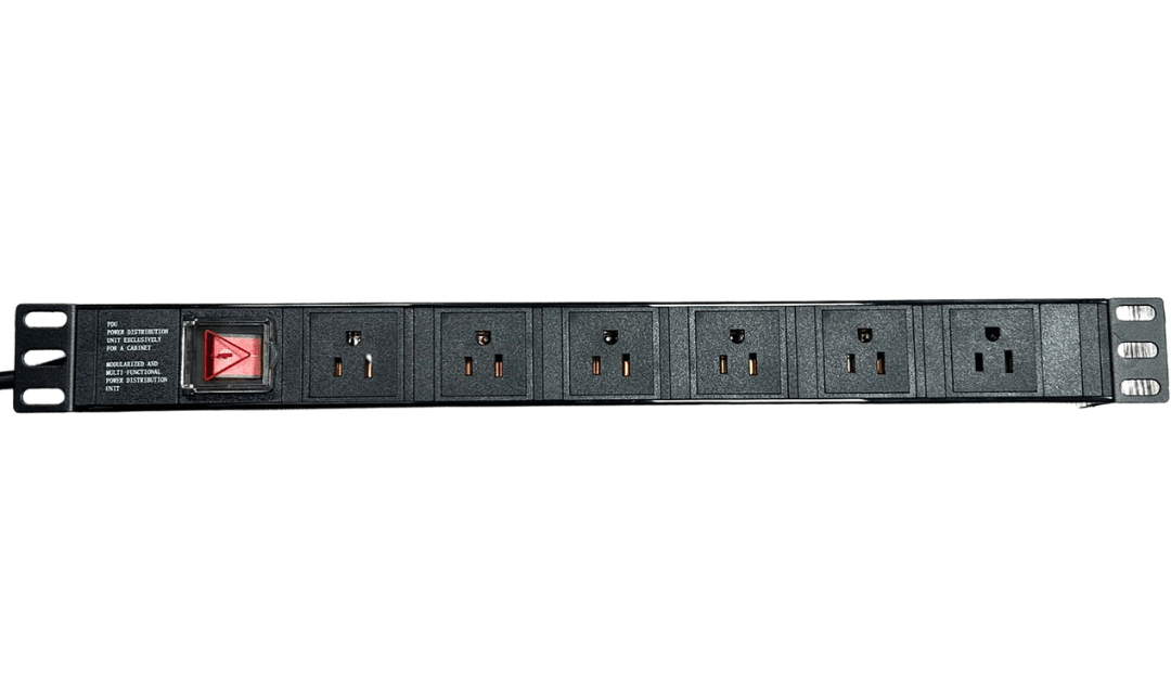 Regleta PDU horizontal para rack de 6 salidas - LA CASA DEL TELEFONO