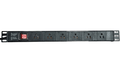 Regleta PDU horizontal para rack de 6 salidas