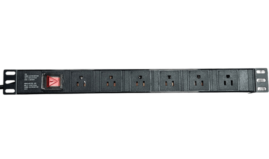 Regleta PDU horizontal para rack de 6 salidas - LA CASA DEL TELEFONO