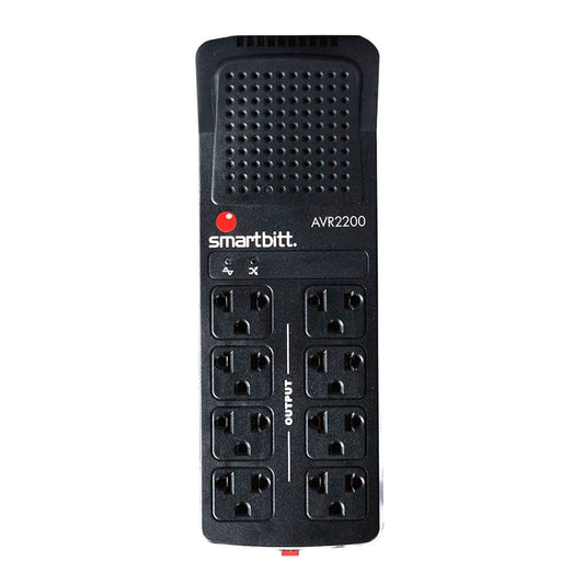 Regulador de Voltaje 2200VA 8 Tomas Smartbitt SBAVR2200 - LA CASA DEL TELEFONO