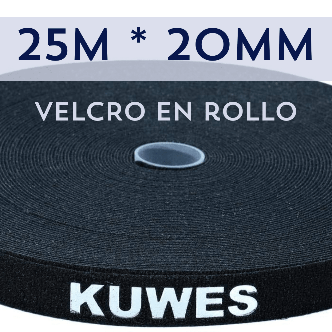 Rollo de velcro negro 25M Kuwes KRGT-2075BK - LA CASA DEL TELEFONO
