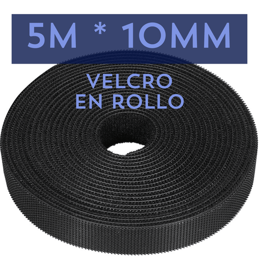 Rollo de velcro negro de 5M Kuwes KRGT-1005BK - LA CASA DEL TELEFONO
