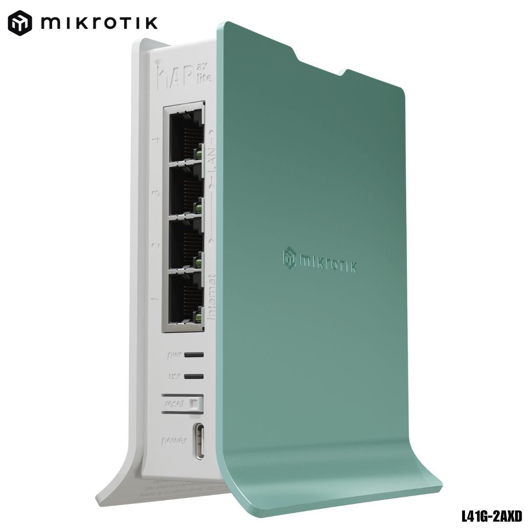 Router MikroTik hAP ax lite L41G-2axD (Wi-Fi 6 AX) con 4 Puertos Gigabit - LA CASA DEL TELEFONO