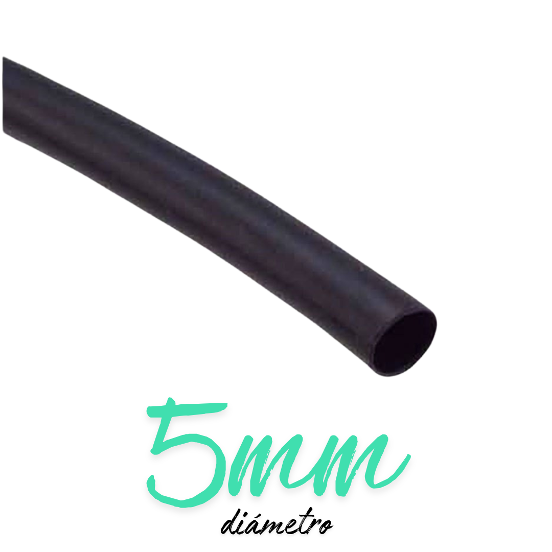 Pie de termoencogible 5mm de diámetro color negro RSFR-H5.0BK