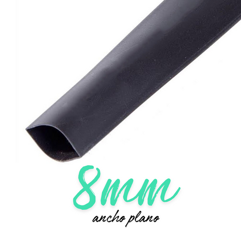 Pie de termoencogible con ancho plano de 8mm negro RSFR-H8.0BK
