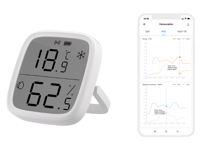 Sensor de temperatura y humedad Zigbee Sonoff SNZB-02D - LA CASA DEL TELEFONO