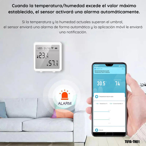 Sensor de temperatura y humedad inteligente Wi-Fi Tuya – TUYA-TH01