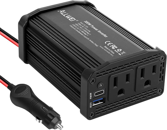 Inversor de 300watts convierte 12vdc a 110vac