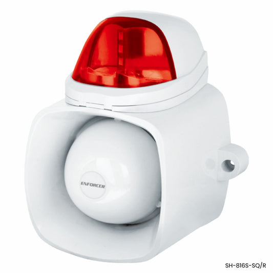 Sirena estroboscópica Enforcer SH-816S-SQ/R lente rojo alarma exterior 