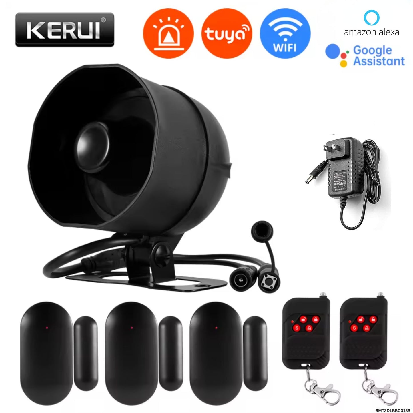 Sirena inteligente WiFi Tuya KERUI con sensores de puerta 