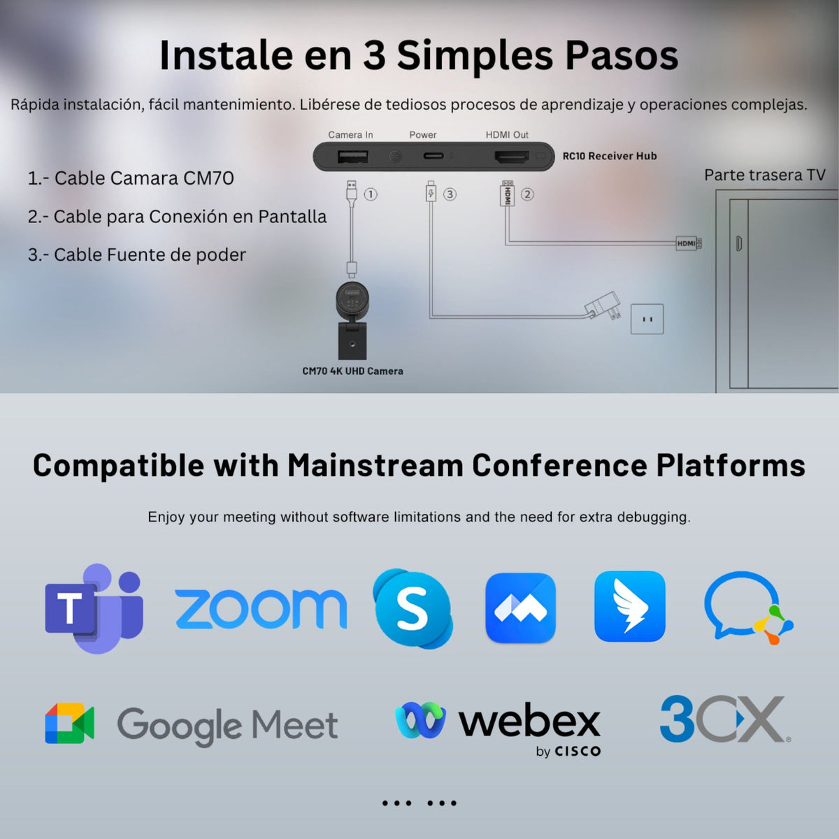 Sistema de Video Conferencia inalámbrico 4K Fanvil CA400 - LA CASA DEL TELEFONO