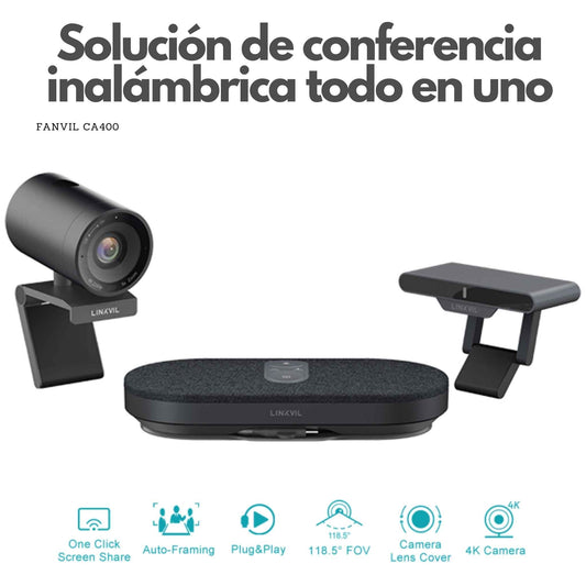 Sistema de Video Conferencia inalámbrico 4K Fanvil CA400 - LA CASA DEL TELEFONO