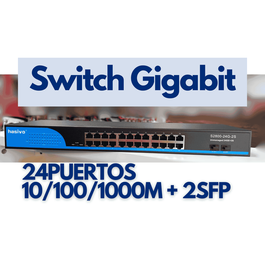 Switch de 24 puertos Gigabit + 2 GE Combo uplink – S2800-24G-2S hasivo - LA CASA DEL TELEFONO