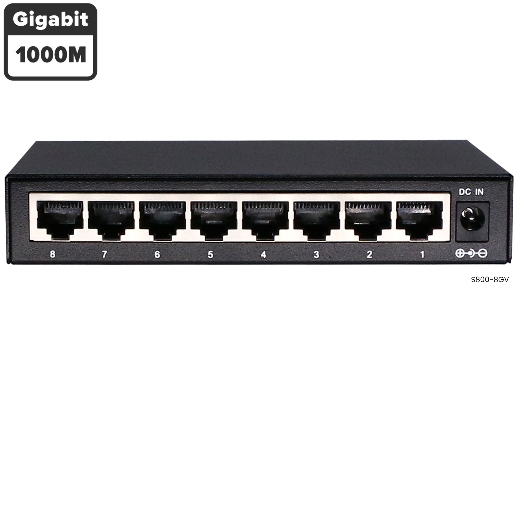 Switch Gigabit 8 puertos Hasivo S800-8GV para redes rápidas