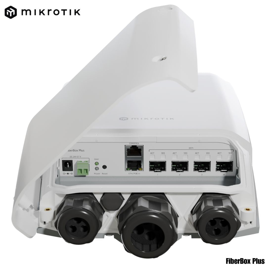 Switch MikroTik FiberBox Plus (CRS305-1G-4S+OUT) con 4 puertos SFP+ 10 Gigabit | para exterior - LA CASA DEL TELEFONO