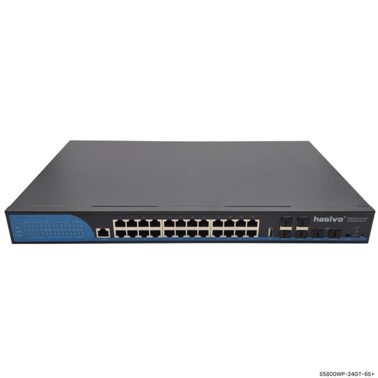 Switch PoE Administrable 24 Puertos 2.5G Hasivo S5800WP-24GT-6S+ - LA CASA DEL TELEFONO