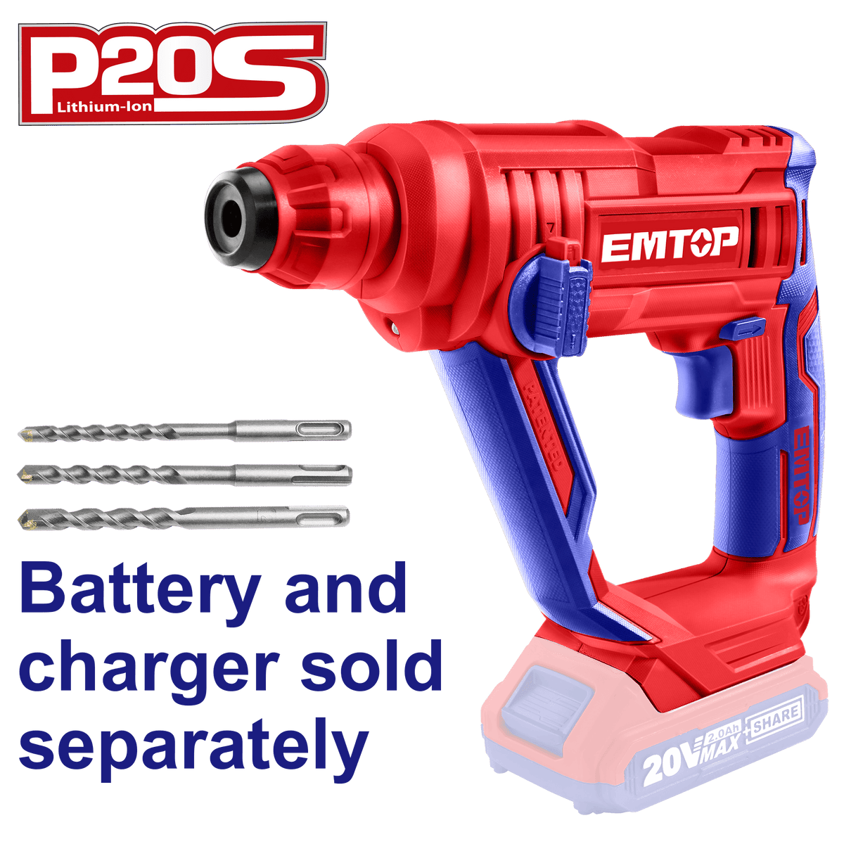 Taladro rotomartillo 20V SDS quick de 900rpm 1.5J - LA CASA DEL TELEFONO