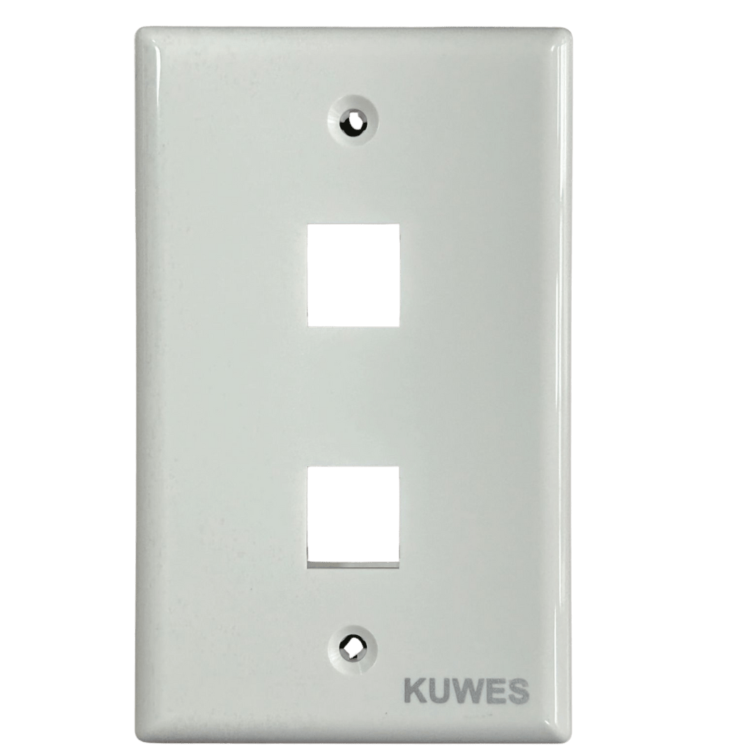 Tapa de pared de 2 puertos Kuwes 3002-29/WH - LA CASA DEL TELEFONO