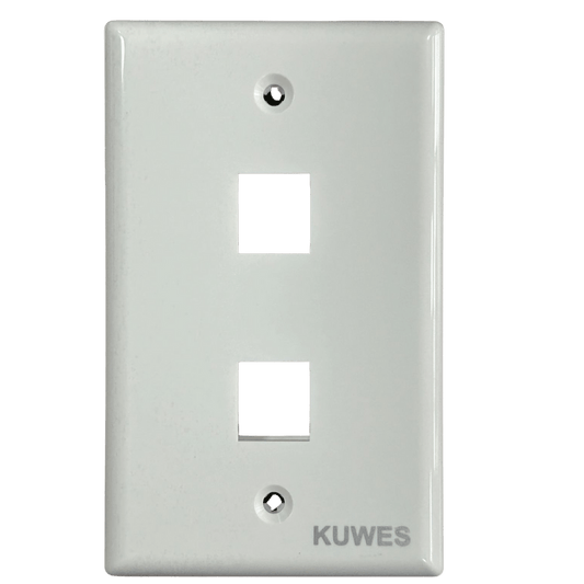 Tapa de pared de 2 puertos Kuwes 3002-29/WH - LA CASA DEL TELEFONO